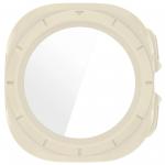 Carcasa cu protectie ecran din sticla securizata BizonMobile compatibila cu Samsung Galaxy Watch Ultra 47 mm, Bej 9 - lerato.ro