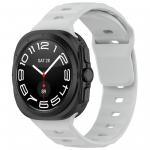 Curea din silicon BizonMobile compatibila cu Samsung Galaxy Watch Ultra 47 mm, Light Grey 2 - lerato.ro