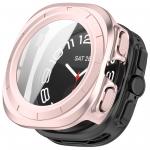 Carcasa cu protectie ecran din sticla securizata BizonMobile compatibila cu Samsung Galaxy Watch Ultra 47 mm, Satin Pink 2 - lerato.ro