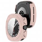 Carcasa cu protectie ecran din sticla securizata BizonMobile compatibila cu Samsung Galaxy Watch Ultra 47 mm, Roz 5 - lerato.ro