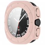 Carcasa cu protectie ecran din sticla securizata BizonMobile compatibila cu Samsung Galaxy Watch Ultra 47 mm, Roz 7 - lerato.ro