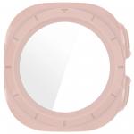 Carcasa cu protectie ecran din sticla securizata BizonMobile compatibila cu Samsung Galaxy Watch Ultra 47 mm, Roz 9 - lerato.ro