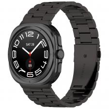 Curea din otel inoxidabil Bizon Strap Watch Aura compatibila cu Samsung Galaxy Watch Ultra 47 mm, Negru
