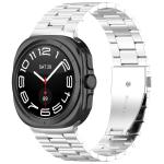 Curea din otel inoxidabil Bizon Strap Watch Aura compatibila cu Samsung Galaxy Watch Ultra 47 mm, Silver 2 - lerato.ro