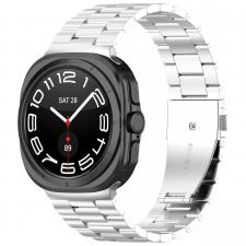 Curea din otel inoxidabil Bizon Strap Watch Aura compatibila cu Samsung Galaxy Watch Ultra 47 mm, Silver