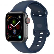 Curea din silicon BizonMobile compatibila cu Apple Watch 44/45/46/49 mm, Dark Blue