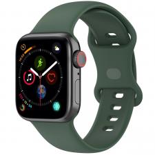 Curea din silicon BizonMobile compatibila cu Apple Watch 44/45/46/49 mm, Dark Green