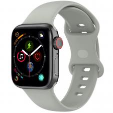 Curea din silicon BizonMobile compatibila cu Apple Watch 44/45/46/49 mm, Light Grey