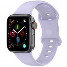 Curea din silicon BizonMobile compatibila cu Apple Watch 44/45/46/49 mm, Light Purple