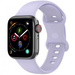 Curea din silicon BizonMobile compatibila cu Apple Watch 44/45/46/49 mm, Light Purple