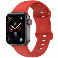 Curea din silicon BizonMobile compatibila cu Apple Watch 44/45/46/49 mm, Rosu