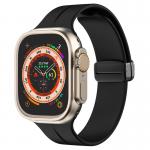 Curea din silicon BizonMobile compatibila cu Apple Watch 44/45/46/49 mm, Negru 2 - lerato.ro