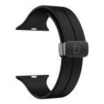 Curea din silicon BizonMobile compatibila cu Apple Watch 44/45/46/49 mm, Negru 4 - lerato.ro