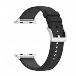 Curea din piele ecologica Bizon Strap Watch Casual compatibila cu Apple Watch 44/45/46/49mm, Negru 7 - lerato.ro