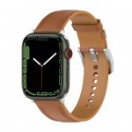 Curea din piele ecologica Bizon Strap Watch Casual compatibila cu Apple Watch 44/45/46/49mm, Maro 2 - lerato.ro