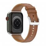 Curea din piele ecologica Bizon Strap Watch Casual compatibila cu Apple Watch 44/45/46/49mm, Maro 4 - lerato.ro