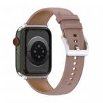 Curea din piele ecologica Bizon Strap Watch Casual compatibila cu Apple Watch 44/45/46/49mm, Pink 4 - lerato.ro