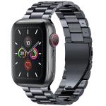 Curea din otel inoxidabil Bizon Strap Watch Aura compatibila cu Apple Watch 42/44/45/46/49 mm, Negru 2 - lerato.ro
