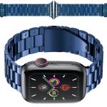 Curea din otel inoxidabil Bizon Strap Watch Aura compatibila cu Apple Watch 42/44/45/46/49 mm, Dark Blue 3 - lerato.ro