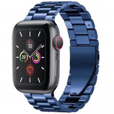 Curea din otel inoxidabil Bizon Strap Watch Aura compatibila cu Apple Watch 42/44/45/46/49 mm, Dark Blue
