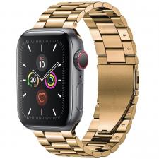 Curea din otel inoxidabil Bizon Strap Watch Aura compatibila cu Apple Watch 42/44/45/46/49 mm, Rose Gold