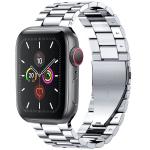 Curea din otel inoxidabil Bizon Strap Watch Aura compatibila cu Apple Watch 42/44/45/46/49 mm, Silver 2 - lerato.ro