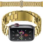 Curea din otel inoxidabil Bizon Strap Watch Aura compatibila cu Apple Watch 42/44/45/46/49 mm, Gold 3 - lerato.ro