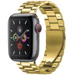 Curea din otel inoxidabil Bizon Strap Watch Aura compatibila cu Apple Watch 42/44/45/46/49 mm, Gold 2 - lerato.ro