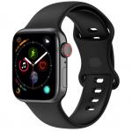 Curea din silicon BizonMobile compatibila cu Apple Watch 38/40/41/42 mm, Negru 2 - lerato.ro