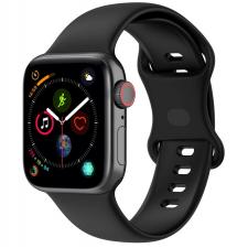 Curea din silicon BizonMobile compatibila cu Apple Watch 38/40/41/42 mm, Negru
