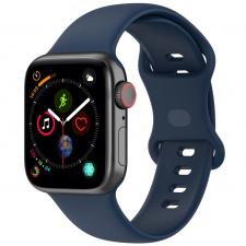 Curea din silicon BizonMobile compatibila cu Apple Watch 38/40/41/42 mm, Dark Blue