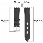 Curea din piele ecologica Bizon Strap Watch Casual compatibila cu Apple Watch 38/40/41/42mm, Negru 3 - lerato.ro