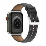 Curea din piele ecologica Bizon Strap Watch Casual compatibila cu Apple Watch 38/40/41/42mm, Negru 4 - lerato.ro