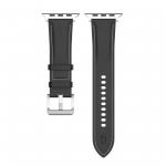 Curea din piele ecologica Bizon Strap Watch Casual compatibila cu Apple Watch 38/40/41/42mm, Negru 6 - lerato.ro