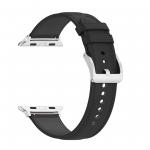 Curea din piele ecologica Bizon Strap Watch Casual compatibila cu Apple Watch 38/40/41/42mm, Negru 7 - lerato.ro