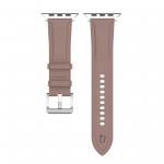 Curea din piele ecologica Bizon Strap Watch Casual compatibila cu Apple Watch 38/40/41/42mm, Pink 6 - lerato.ro