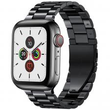 Curea din otel inoxidabil Bizon Strap Watch Aura compatibila cu Apple Watch 38/40/41 mm, Negru