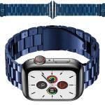 Curea din otel inoxidabil Bizon Strap Watch Aura compatibila cu Apple Watch 38/40/41 mm, Dark Blue 3 - lerato.ro