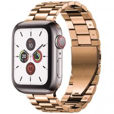 Curea din otel inoxidabil Bizon Strap Watch Aura compatibila cu Apple Watch 38/40/41 mm, Rose Gold