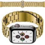 Curea din otel inoxidabil Bizon Strap Watch Aura compatibila cu Apple Watch 38/40/41 mm, Gold 3 - lerato.ro