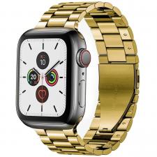 Curea din otel inoxidabil Bizon Strap Watch Aura compatibila cu Apple Watch 38/40/41 mm, Gold