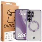 Carcasa cu protectie pentru camera Bizon GuardO cu MagSafe compatibila cu Samsung Galaxy S26 Ultra, Transparent / Mov 6 - lerato.ro