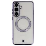 Carcasa cu protectie pentru camera Bizon GuardO cu MagSafe compatibila cu Samsung Galaxy S26 Plus, Transparent / Mov 2 - lerato.ro