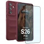 Kit protectie 2 in 1 BizonMobile, Carcasa Bizon Tur si Folie sticla securizata Bizon Glass Edge, compatibil cu Samsung Galaxy S26 Plus, Dark Purple 2 - lerato.ro