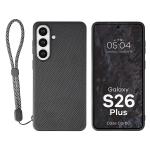 Carcasa Bizon CarbO cu MagSafe si Wrist Strap compatibila cu Samsung Galaxy S26 Plus, Negru 2 - lerato.ro