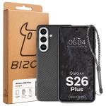 Carcasa Bizon CarbO cu MagSafe si Wrist Strap compatibila cu Samsung Galaxy S26 Plus, Negru 6 - lerato.ro