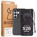 Carcasa Bizon CarbO cu MagSafe si Wrist Strap compatibila cu Samsung Galaxy S26 Ultra, Negru 7 - lerato.ro