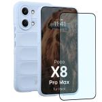 Kit protectie 2 in 1 BizonMobile, Carcasa Bizon Tur si Folie sticla securizata Bizon Glass Edge, compatibil cu Xiaomi Poco X8 Pro Max, Light Blue 2 - lerato.ro