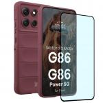 Kit protectie 2 in 1 BizonMobile, Carcasa Bizon Tur si Folie sticla securizata Bizon Glass Edge, compatibil cu Motorola Moto G86 5G / G86 Power 5G, Dark Purple 2 - lerato.ro