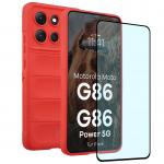 Kit protectie 2 in 1 BizonMobile, Carcasa Bizon Tur si Folie sticla securizata Bizon Glass Edge, compatibil cu Motorola Moto G86 5G / G86 Power 5G, Rosu 2 - lerato.ro
